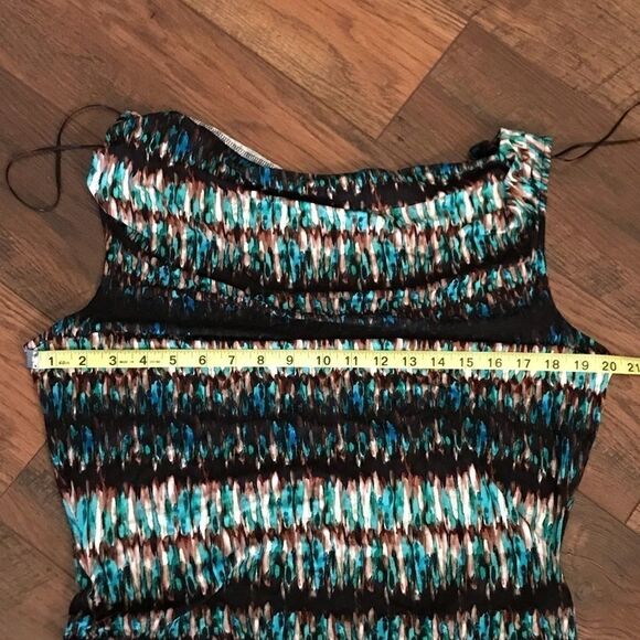 Cynthia Rowley XL Teal Tie Dye Ruched Dress - Picture 9 of 11